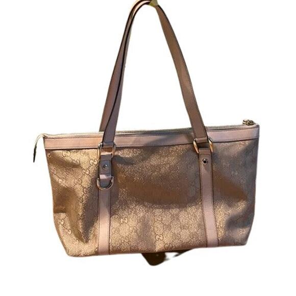 Gucci GG Canvas Abbey Tote Bag Tan - One Size - Picture 2 of 7